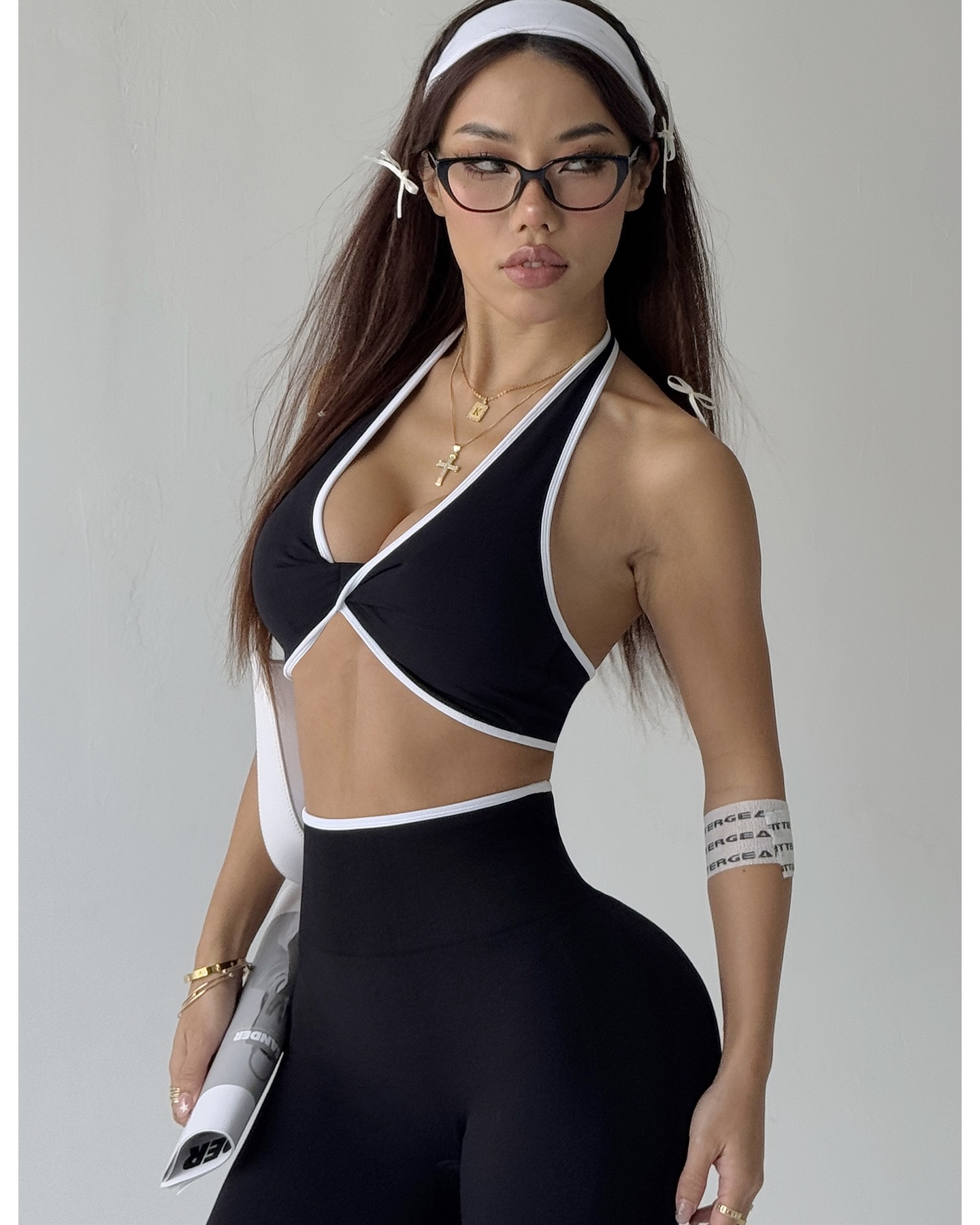 CONJUNTO DEPORTIVO MUJER 2 PIEZAS PREMIUM LINEAS BLANCAS - 6