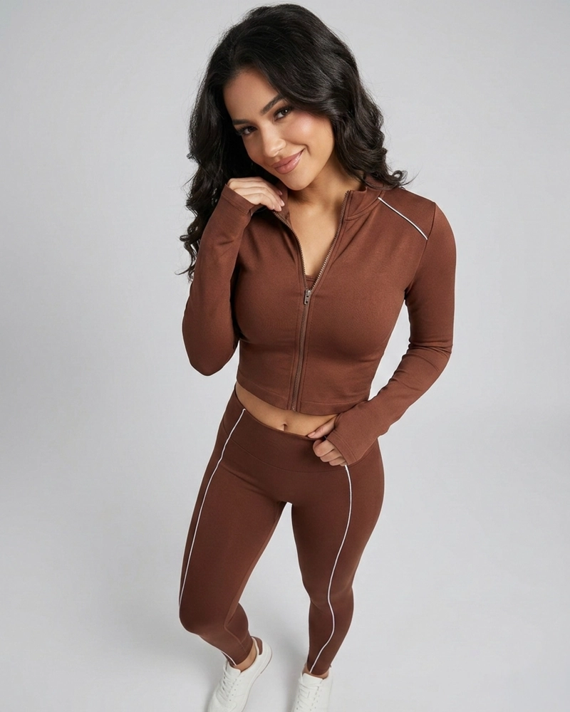 CONJUNTO DEPORTIVO 3 PIEZAS MUJER CHAQUETA CALZA Y TOP - 6