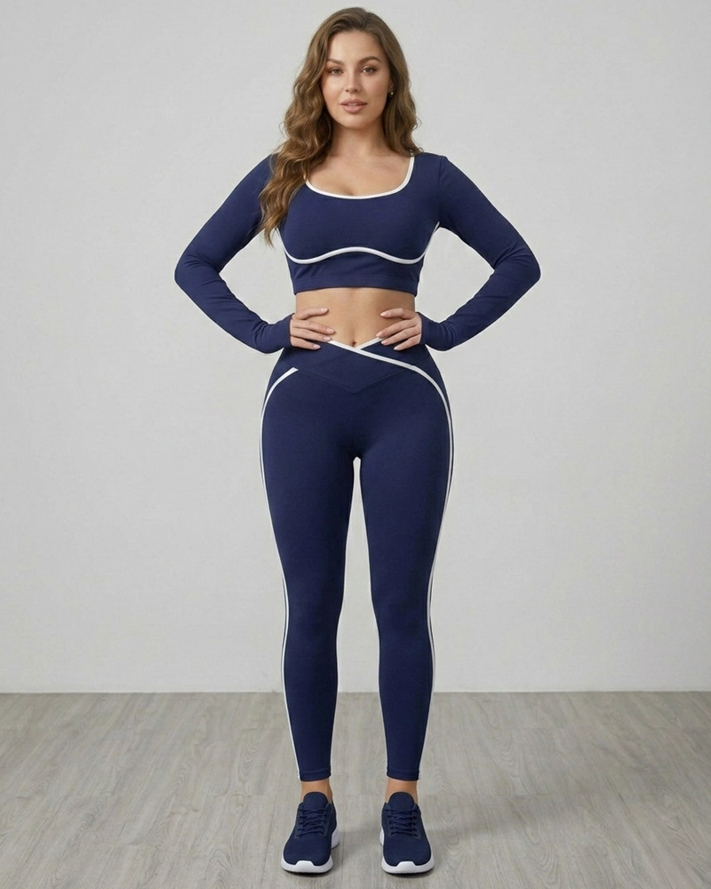 SET DEPORTIVO MUJER CALZA PRETINA EN V Y PETO PUSH UP - 4