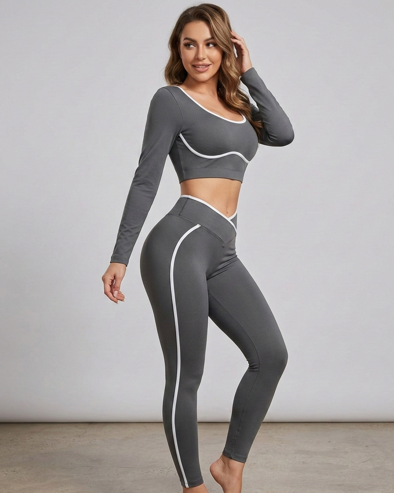 SET DEPORTIVO MUJER CALZA PRETINA EN V Y PETO PUSH UP - 7