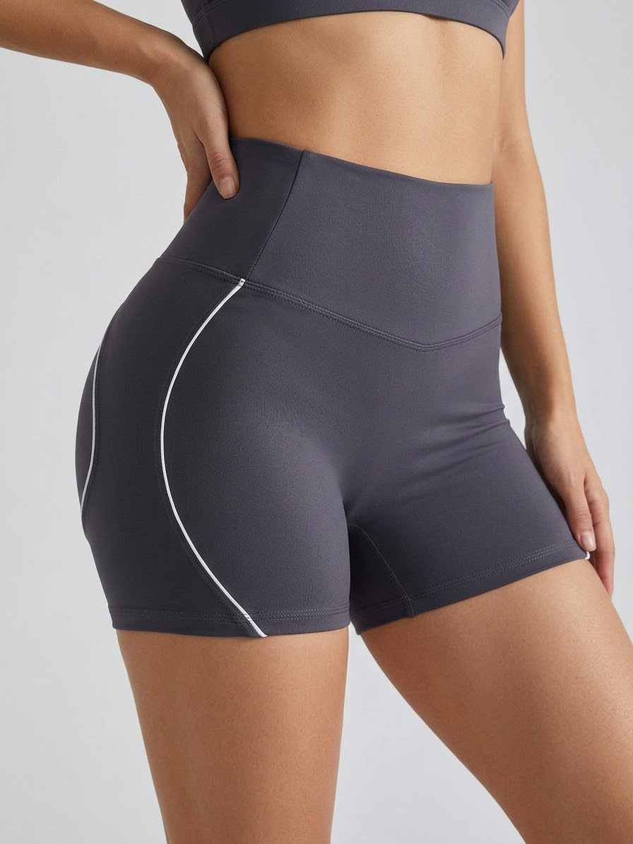 SHORT FITNESS MUJER MOLDEADOR PRO LINEAS BLANCAS CALIDAD - A347 - 2