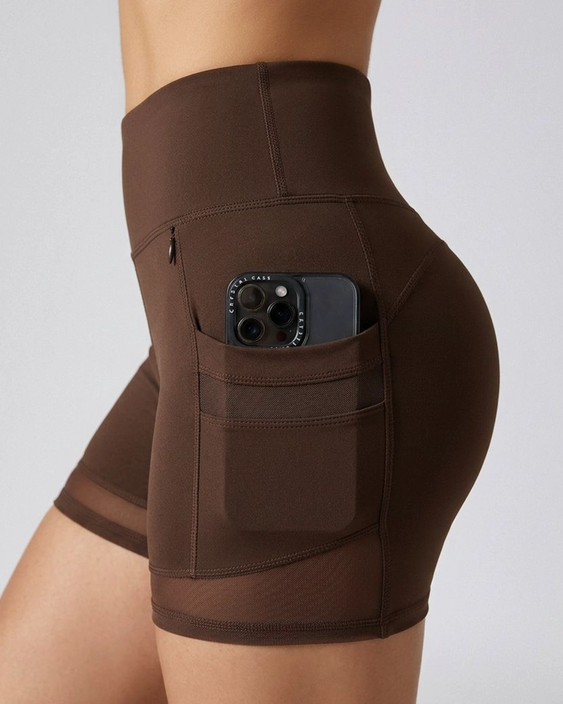 SHORT DEPORTIVO MUJER SUPLEX CON BOLSILLO Y MALLA - 2