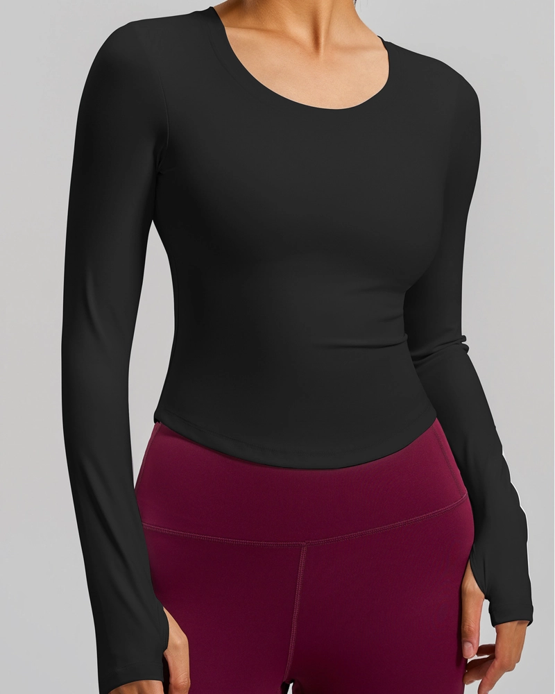 POLERA FITNESS MUJER SLIM FIT COPAS INTEGRADAS CALIDAD PRO - JYT030 - 1