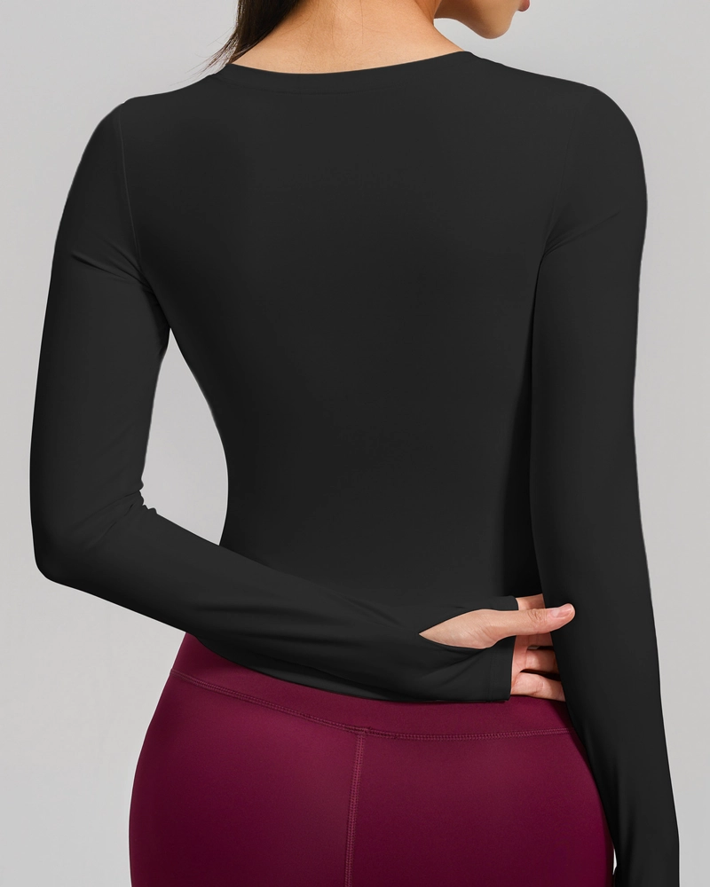 POLERA FITNESS MUJER SLIM FIT COPAS INTEGRADAS CALIDAD PRO - JYT030 - 2