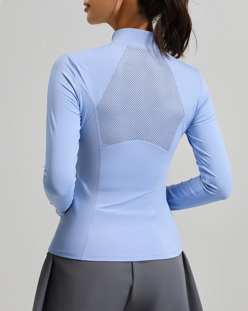 POLERA DEPORTIVA MUJER MANGA LARGA MEDIO CIERRE DRY FIT - JYT031 - 2