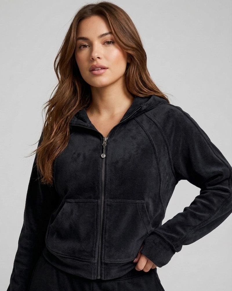 CHAQUETA DEPORTIVA MUJER OVERSIZE CON GORRO CALIDAD PRO - LQ1002 - 1