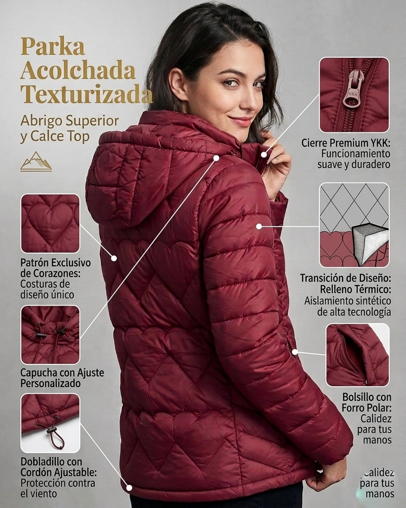 PARKA FITNESS INVIERNO TEXTURIZADA CALCE TOP CALIDAD PRO - EXU1601 - 6