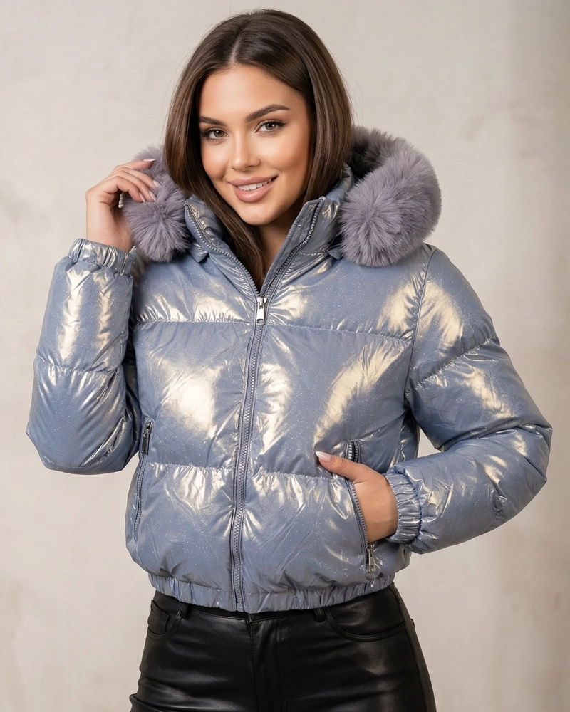 CHAQUETA FITNESS INVIERNO REVERSIBLE METALIZADA CALIDAD PRO - EBS5119 - 1