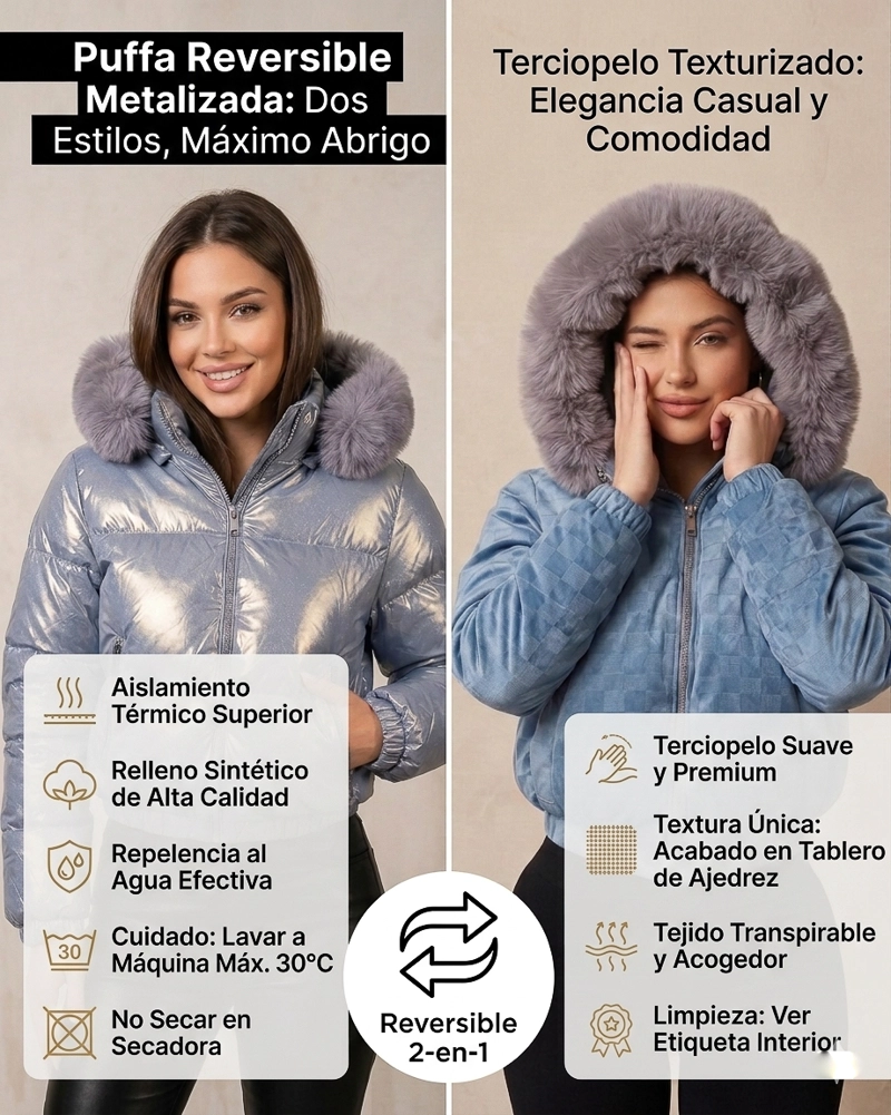CHAQUETA FITNESS INVIERNO REVERSIBLE METALIZADA CALIDAD PRO - EBS5119 - 9