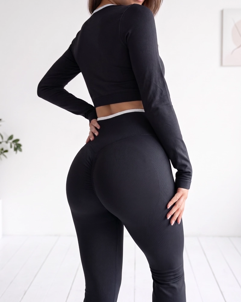CONJUNTO DEPORTIVO MUJER FLARE PRETINA CRUZADA - YJ320 - 3