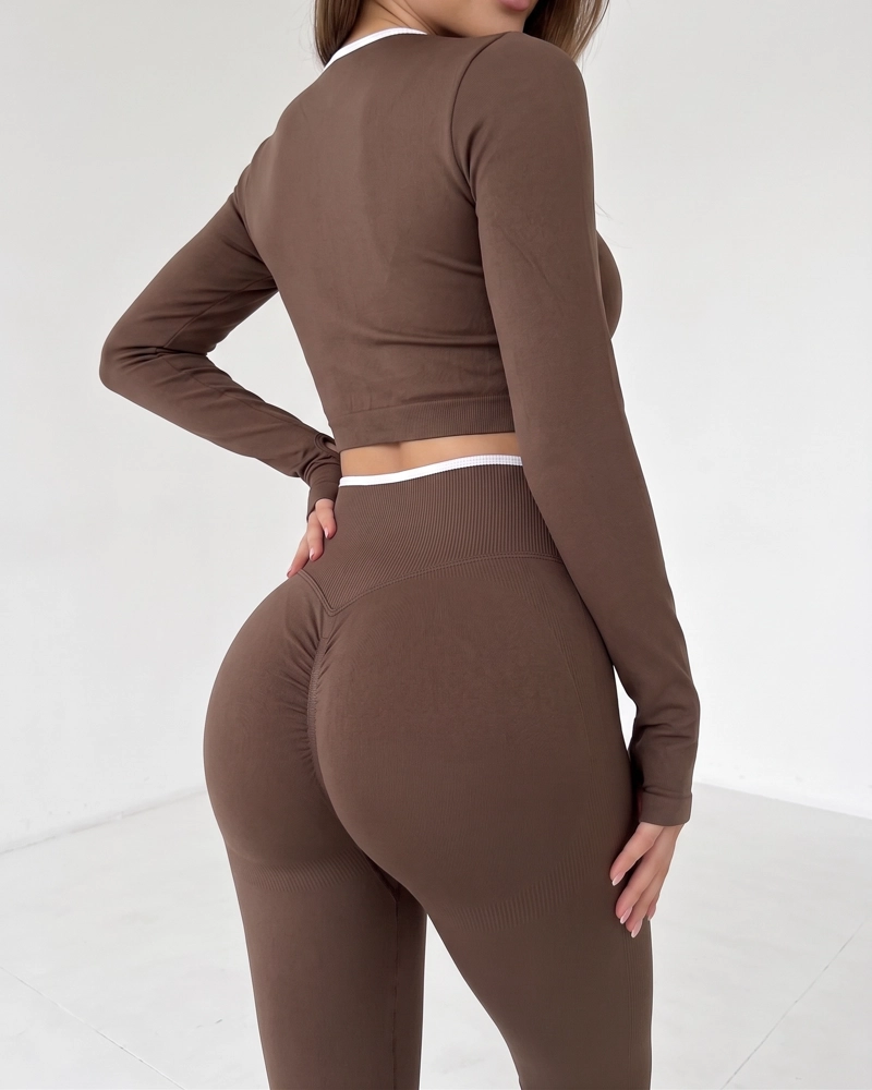 CONJUNTO DEPORTIVO MUJER FLARE PRETINA CRUZADA - YJ320 - 3