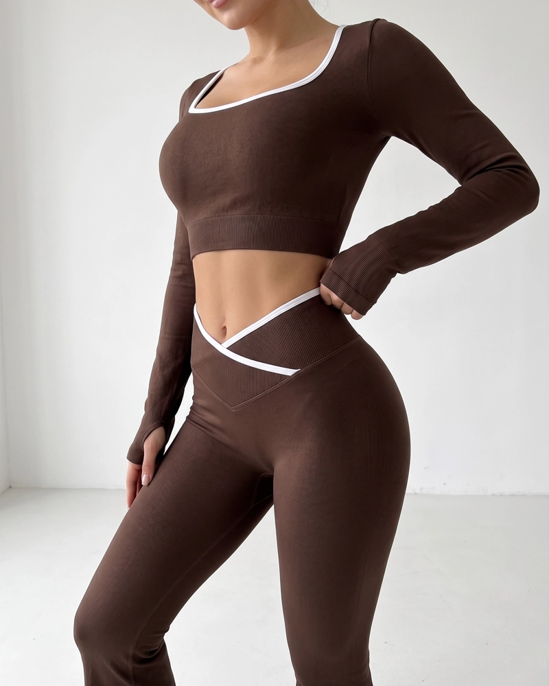 CONJUNTO DEPORTIVO MUJER FLARE PRETINA CRUZADA - YJ320 - 4