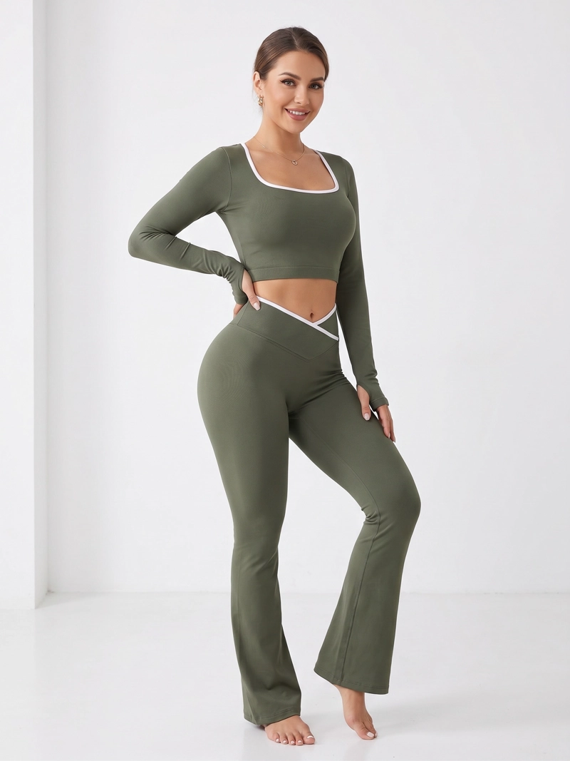 CONJUNTO DEPORTIVO MUJER FLARE PRETINA CRUZADA - YJ320 - 4