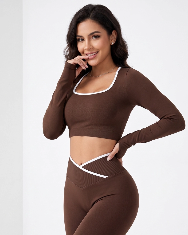 CONJUNTO DEPORTIVO MUJER FLARE PRETINA CRUZADA - YJ320 - 5