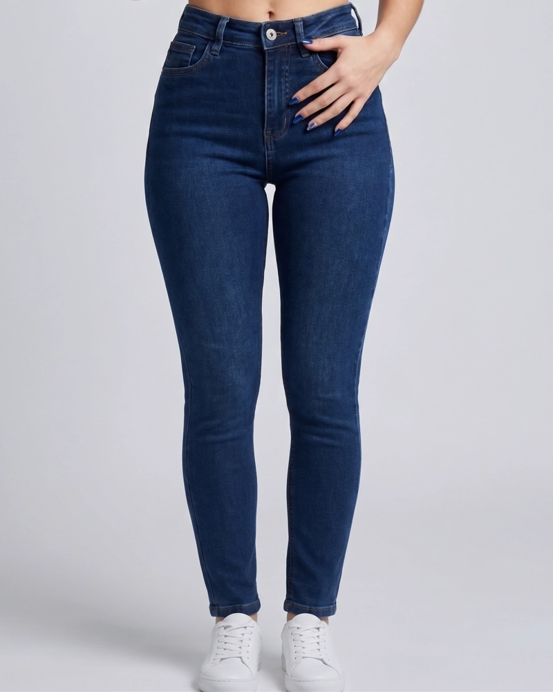 PANTALON SKINNY AZUL PROFUNDO TIRO ALTO CALCE PERFECTO - 1
