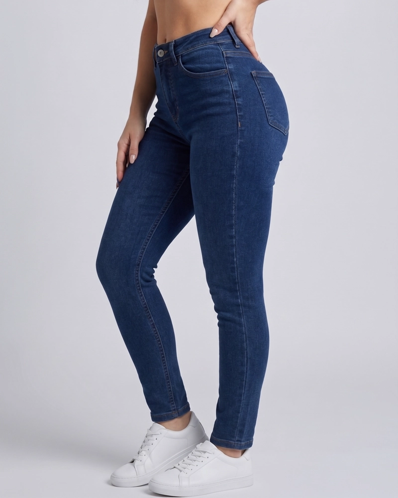 PANTALON SKINNY AZUL PROFUNDO TIRO ALTO CALCE PERFECTO - 3