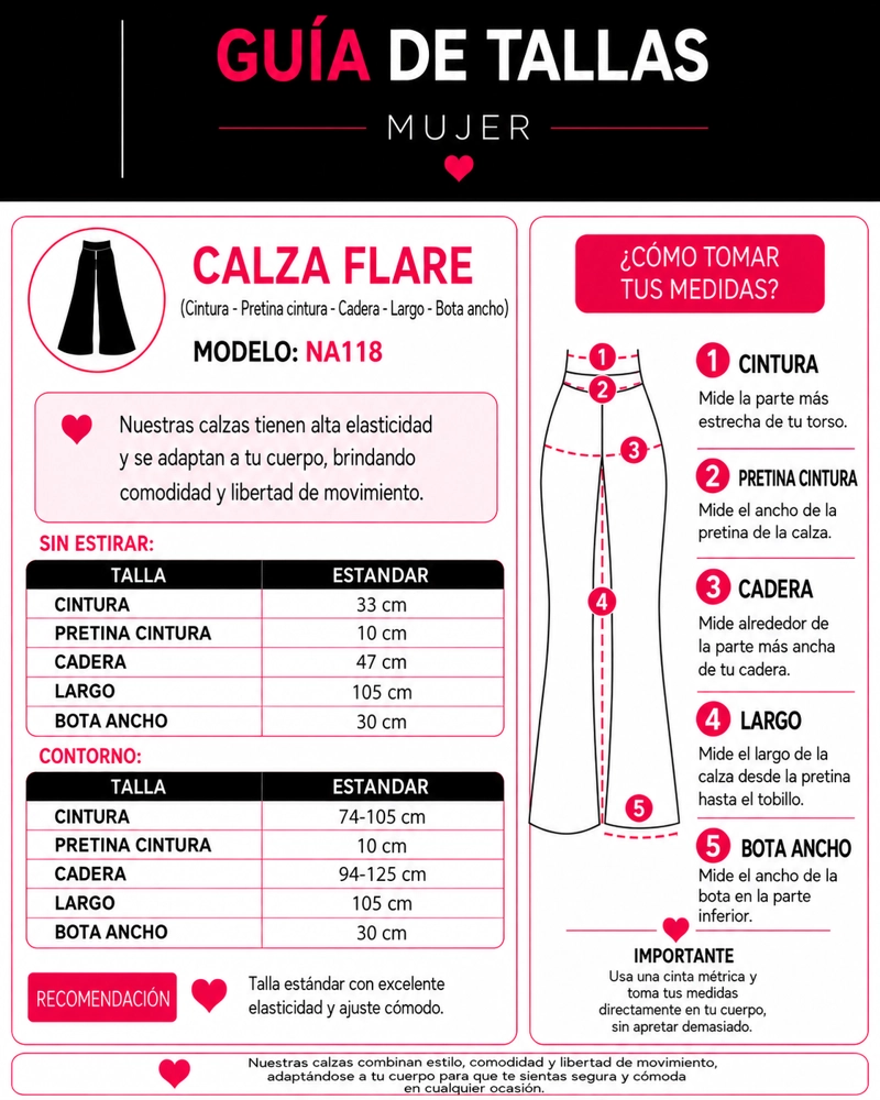 CALZA FLARE MUJER SUPLEX PREMIUM CERO TRANSPARENCIAS - 5