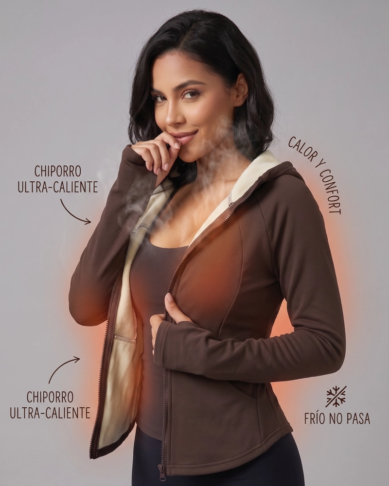 CHAQUETA MUJER TELA TE CNICA CHIPORRO CON GORRO PRO - 2