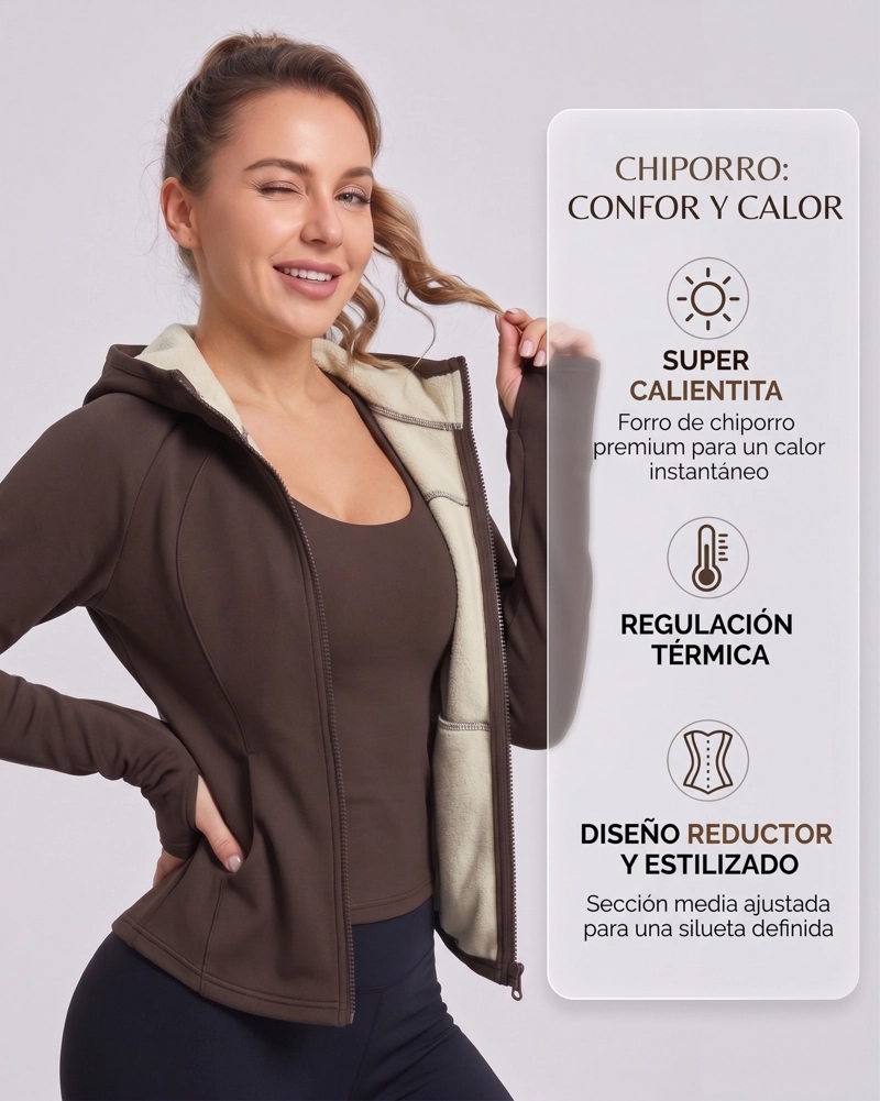 CHAQUETA MUJER TELA TE CNICA CHIPORRO CON GORRO PRO - 3