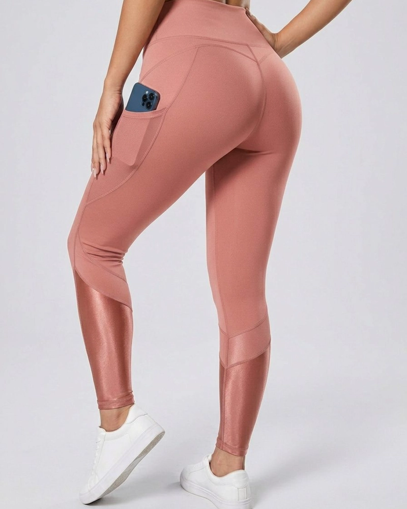 CALZA DEPORTIVA MUJER SUPLEX BRILLOSA CON BOLSILLO - 1