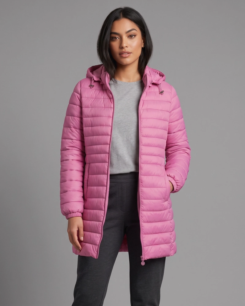 PARKA ABRIGO PUFFER ACOLCHADA MUJER CON CAPUCHA DESMONTABLE - 1