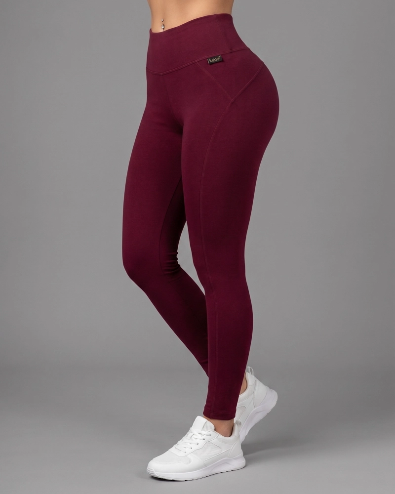 CALZA LEGGINGS MUJER ALGODON CONTROL ABDOMEN DEPORTIVA - 1