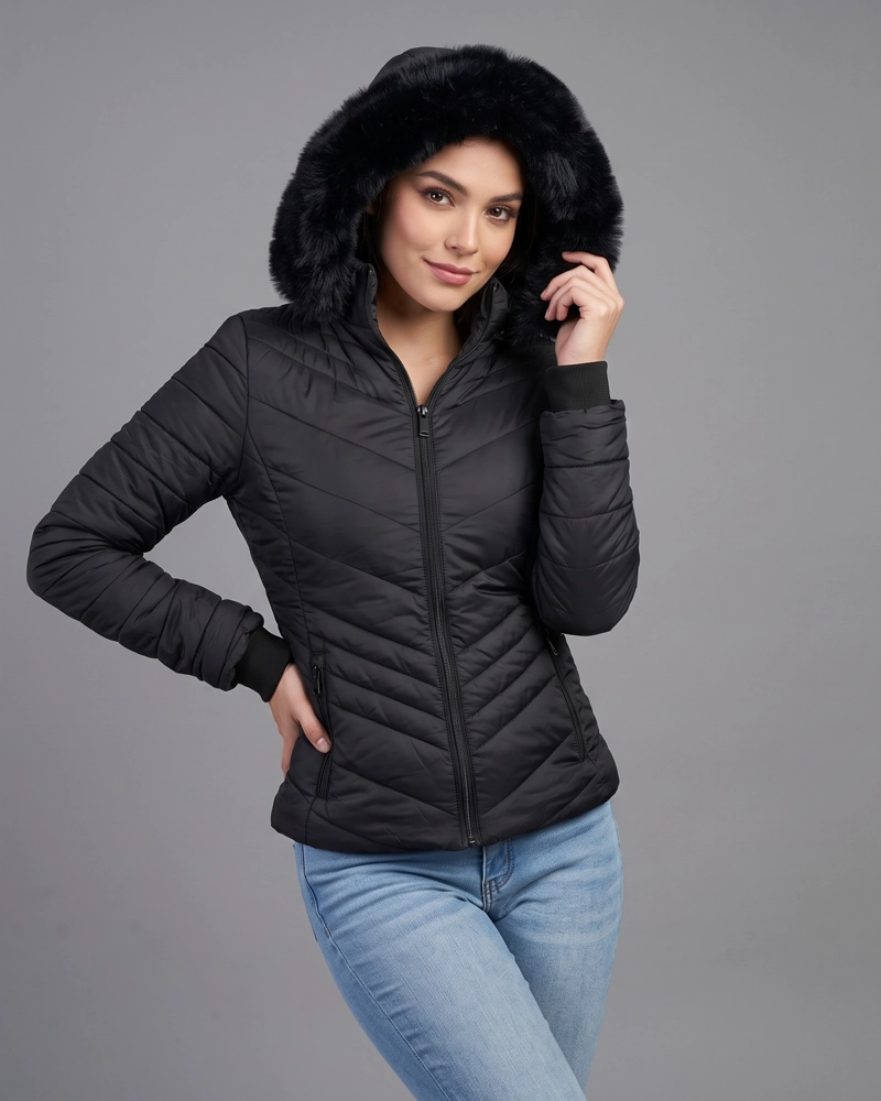 PARKA ACOLCHADA TE RMICA MUJER CON CHIPORRO Y CAPUCHA - 1