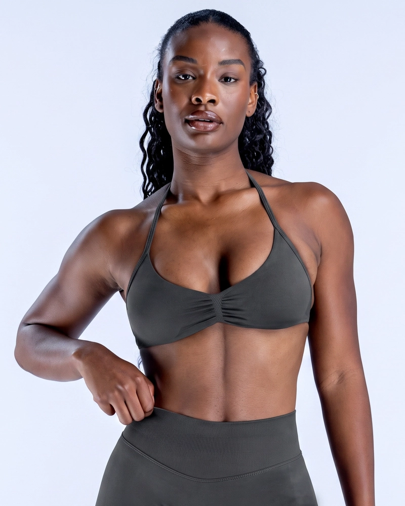 TOP SUJETADOR DEPORTIVO HALTER MUJER  AJUSTE ELASTICO GYM - 1