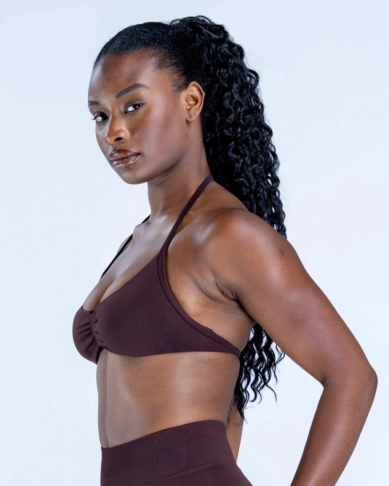 TOP SUJETADOR DEPORTIVO HALTER MUJER  AJUSTE ELASTICO GYM - 3