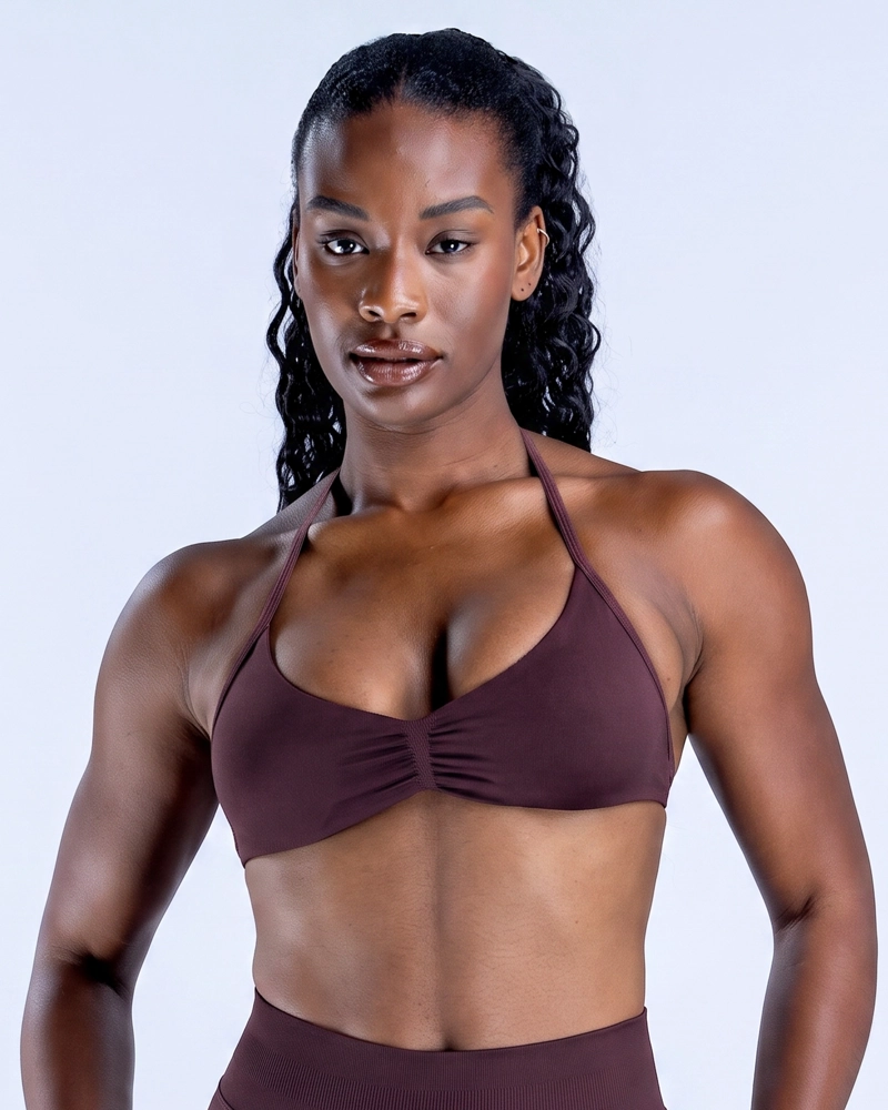 TOP SUJETADOR DEPORTIVO HALTER MUJER  AJUSTE ELASTICO GYM - 5