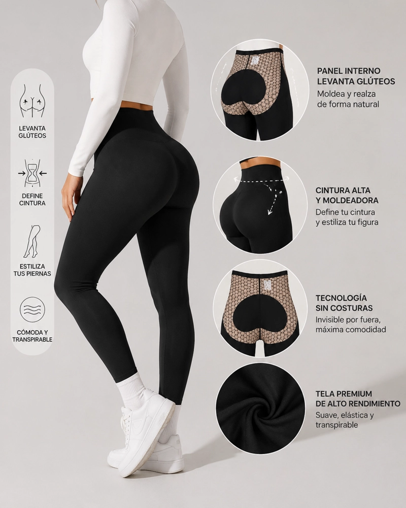 LEGGING FAJA REDUCTORA ESCULPIDO CINTURA PUSH UP TIRO ALTO - 3