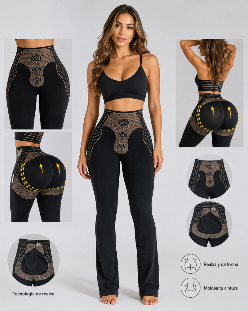 LEGGING FAJA REDUCTORA OXFORD BOOTCUT TIRO ALTO PUSH UP - 4
