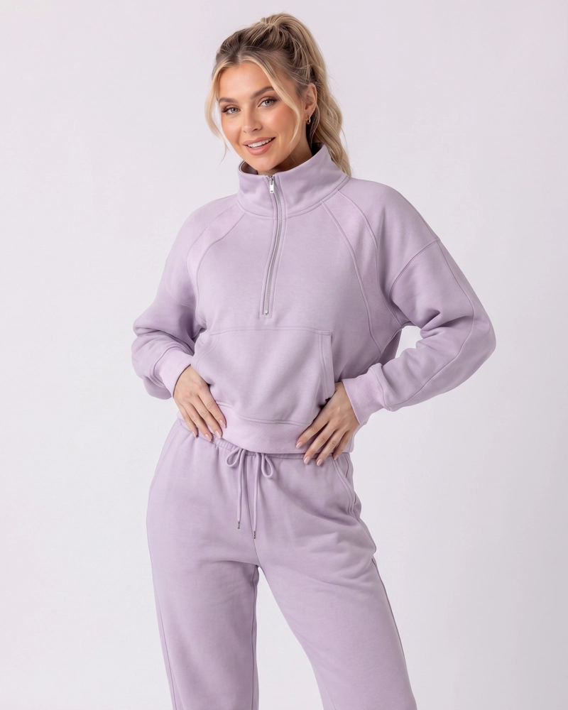 CONJUNTO BUZO MUJER POLERON CIERRE Y PANTALON PALAZZO - 1