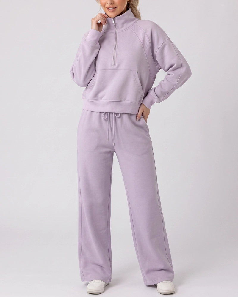 CONJUNTO BUZO MUJER POLERON CIERRE Y PANTALON PALAZZO - 2