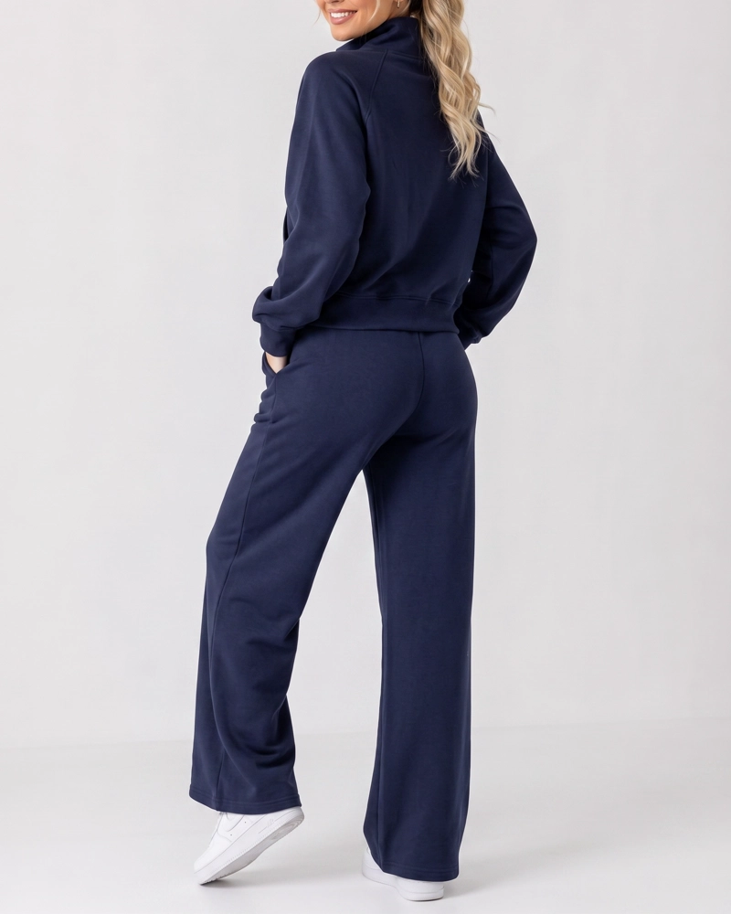 CONJUNTO BUZO MUJER POLERON CIERRE Y PANTALON PALAZZO - 3