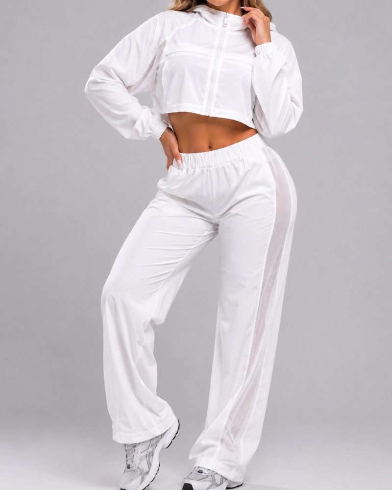 CONJUNTO DEPORTIVO MUJER CHAQUETA CROP Y PANTALON PALAZZO - 1