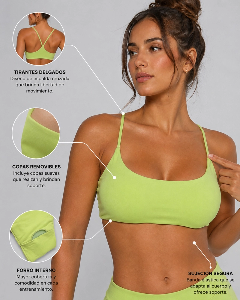 PETO DEPORTIVO FITNESS MUJER ESPALDA CRUZADA AJUSTADO - 3