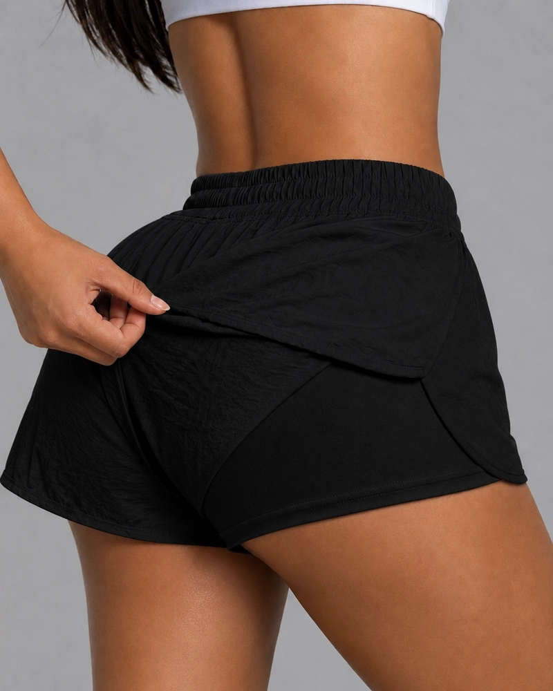 SHORT DEPORTIVO 2 EN 1 MUJER CALZA INTERIOR CON BOLSILLO - 3