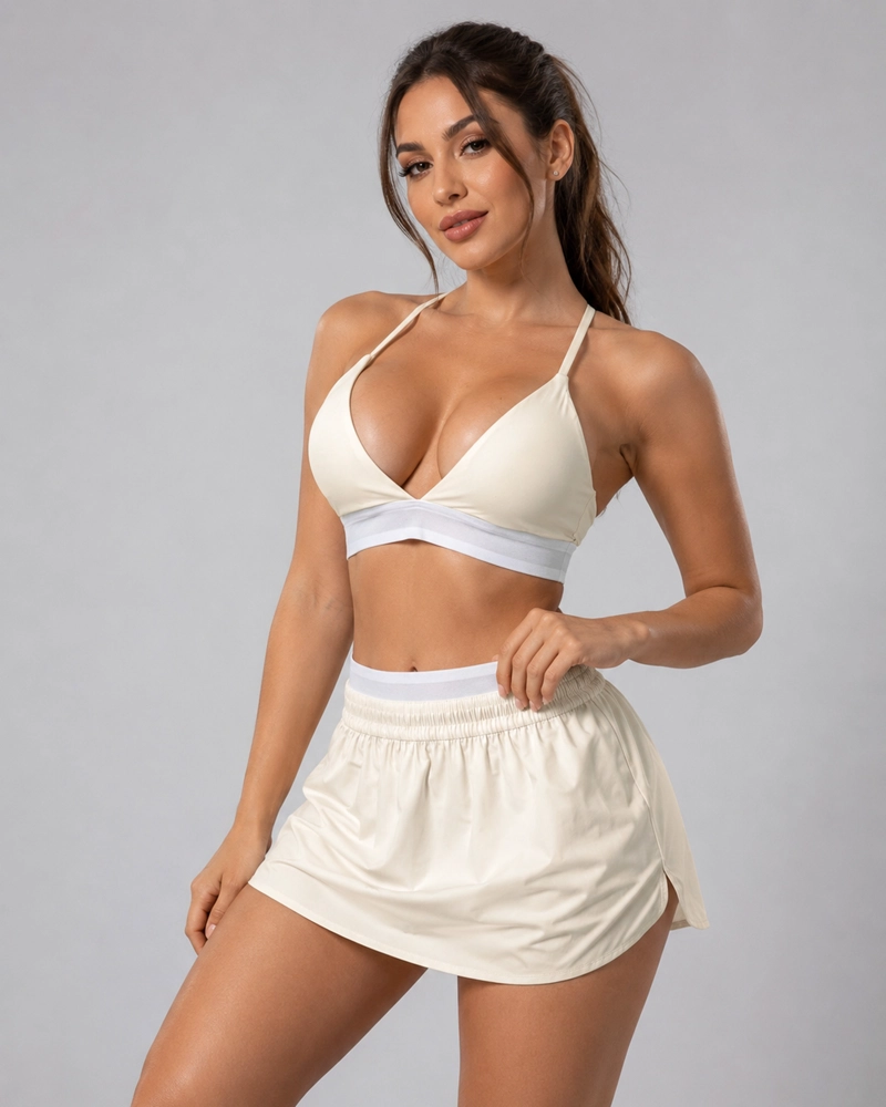 CONJUNTO DEPORTIVO 2 PIEZAS TOP Y FALDA SHORT CON CALZA INTERIOR - 8