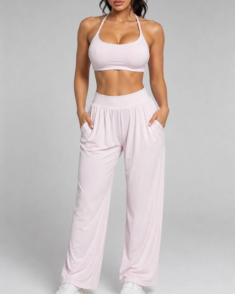 SET DEPORTIVO 3 PIEZAS MUJER PETO CHAQUETA Y PALAZZO SUAVE - 3