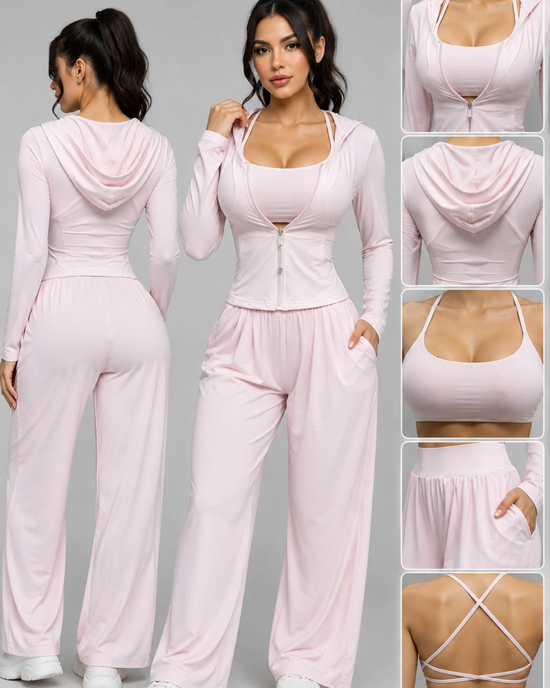 SET DEPORTIVO 3 PIEZAS MUJER PETO CHAQUETA Y PALAZZO SUAVE - 6
