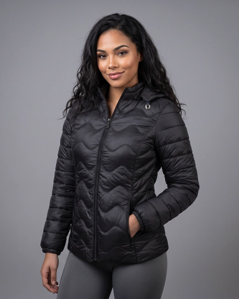 PARKA TE RMICA MUJER PUFFER IMPERMEABLE CAPUCHA DESMONTABLE - 1