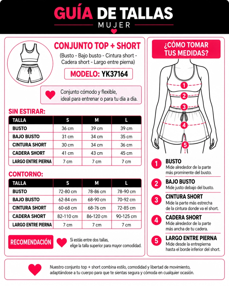 CONJUNTO DEPORTIVO MUJER SHORT Y TOP GYM LINEAS RETRO - 6