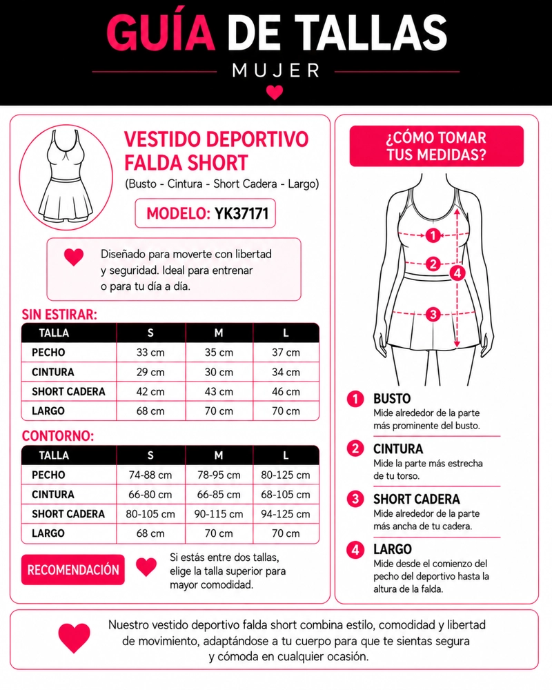 VESTIDO DEPORTIVO MUJER ENTERIZO CON SHORT INTERNO PLISADO - 6