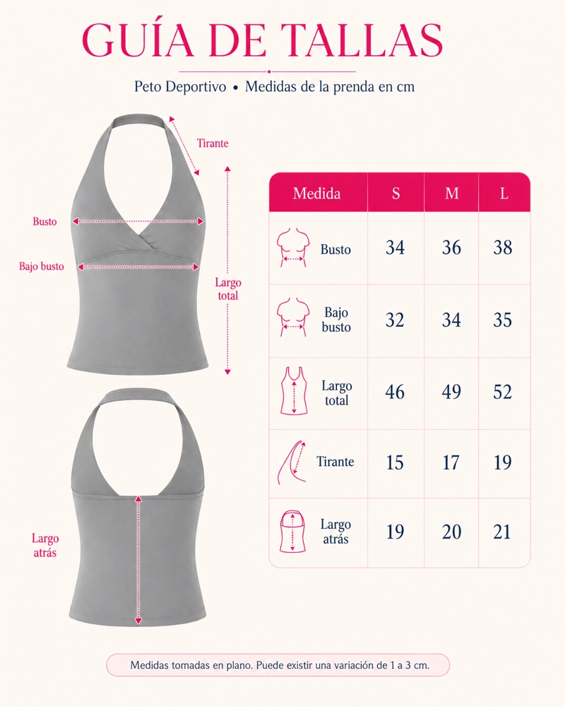 PETO DEPORTIVO MUJER TOP LARGO CUELLO HALTER ESCOTE V - 5