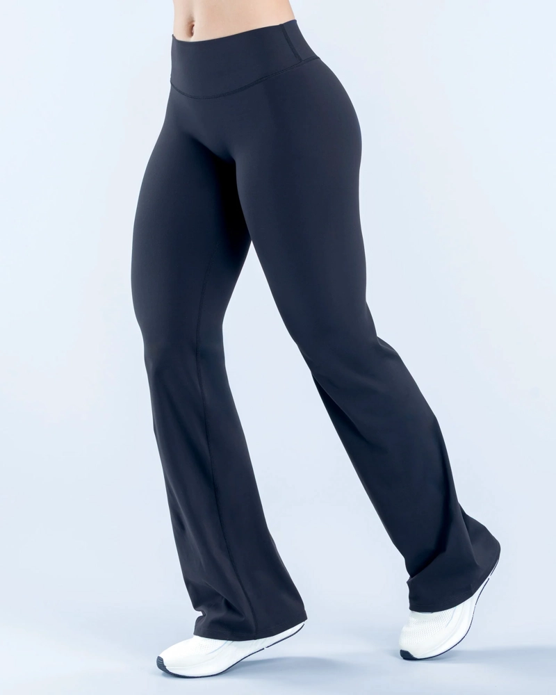 CALZA LEGGING DEPORTIVA MUJER ACAMPANADA FLARE TIRO ALTO - 1