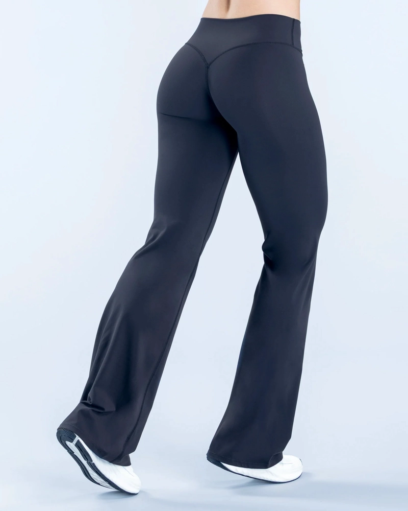 CALZA LEGGING DEPORTIVA MUJER ACAMPANADA FLARE TIRO ALTO - 3