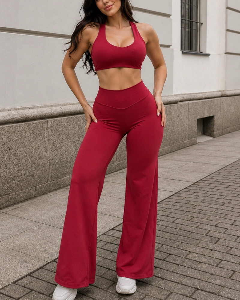 CONJUNTO DEPORTIVO MUJER SET TOP Y CALZA FLARE - 2