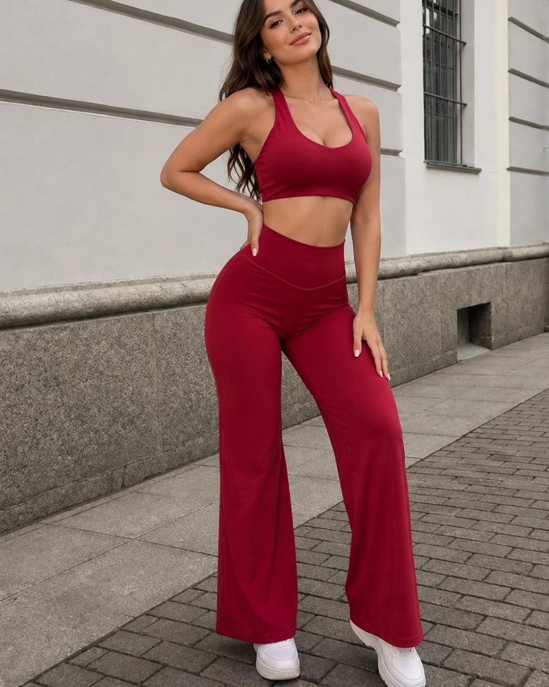 CONJUNTO DEPORTIVO MUJER SET TOP Y CALZA FLARE - 4