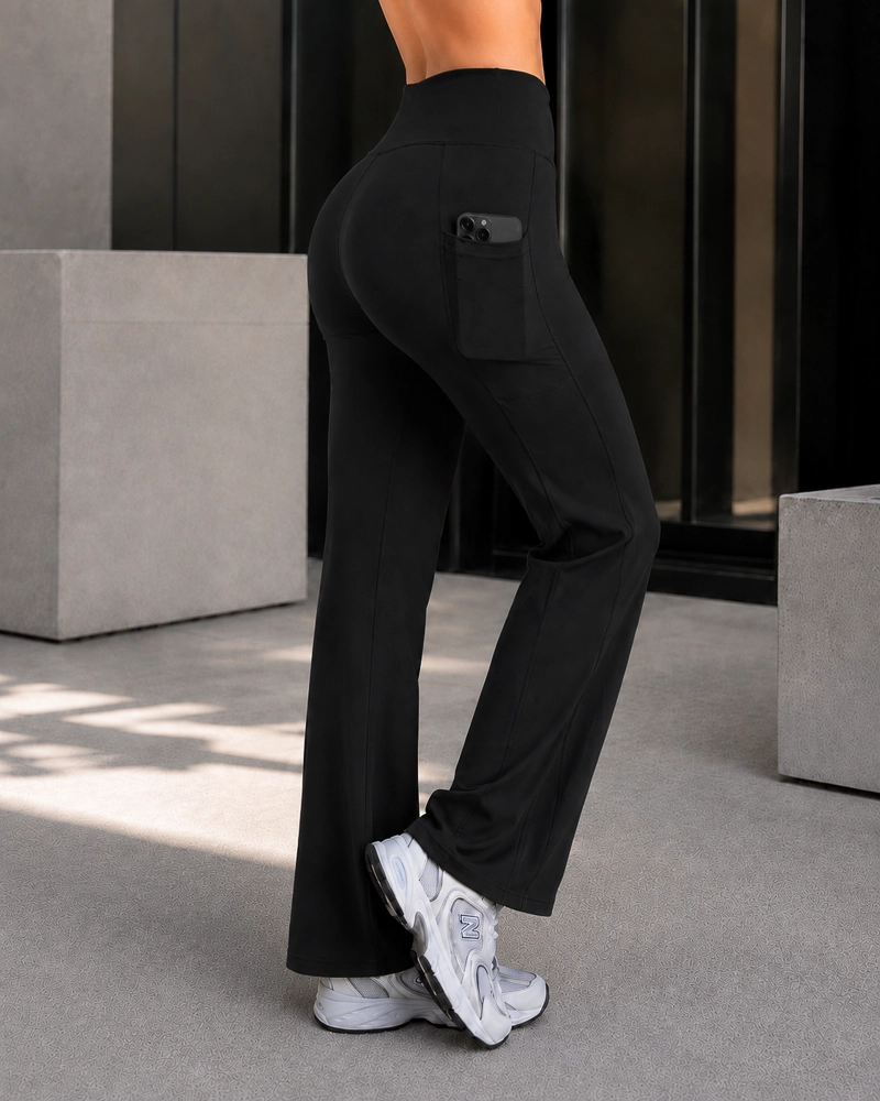 PANTALON PALAZZO MUJER TIRO ALTO CON BOLSILLOS WIDE LEG - 1
